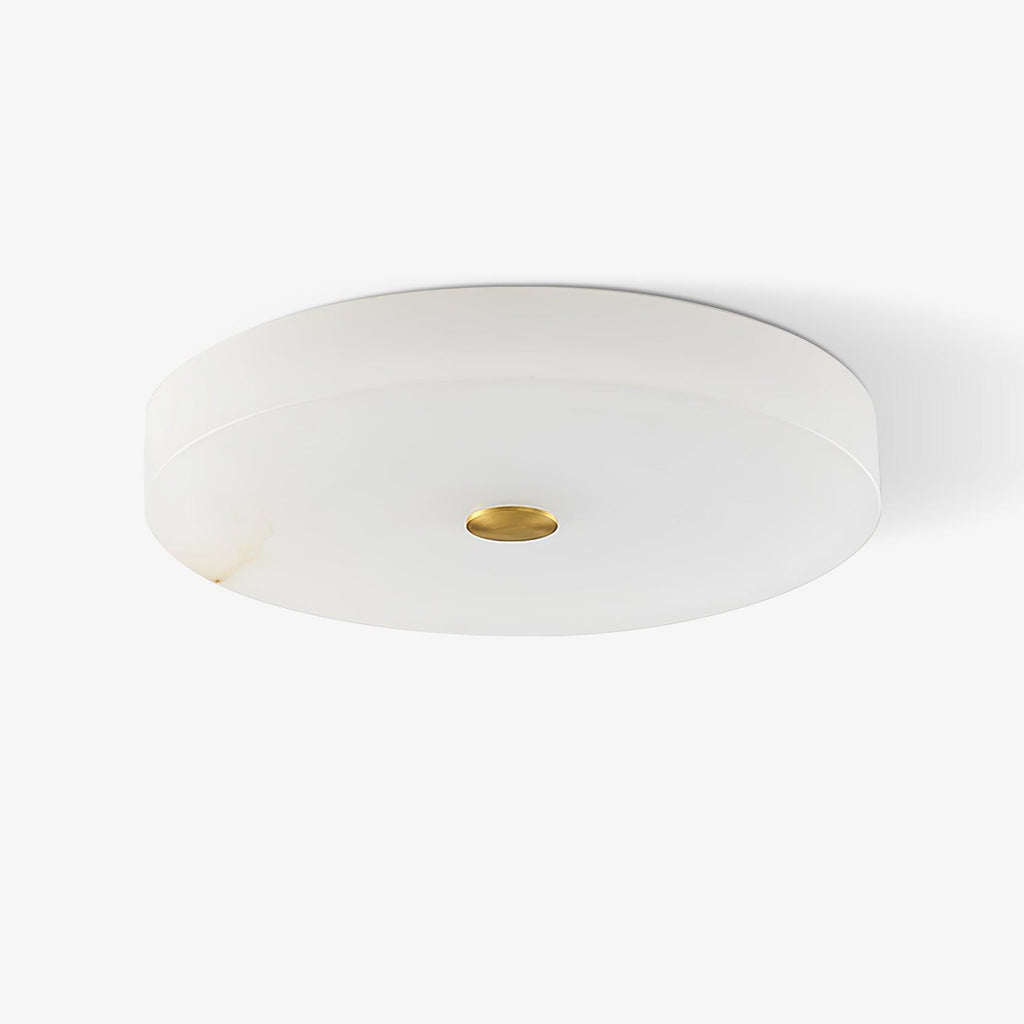 Plafonnier moderne Slate en Albâtre Blanc et doré