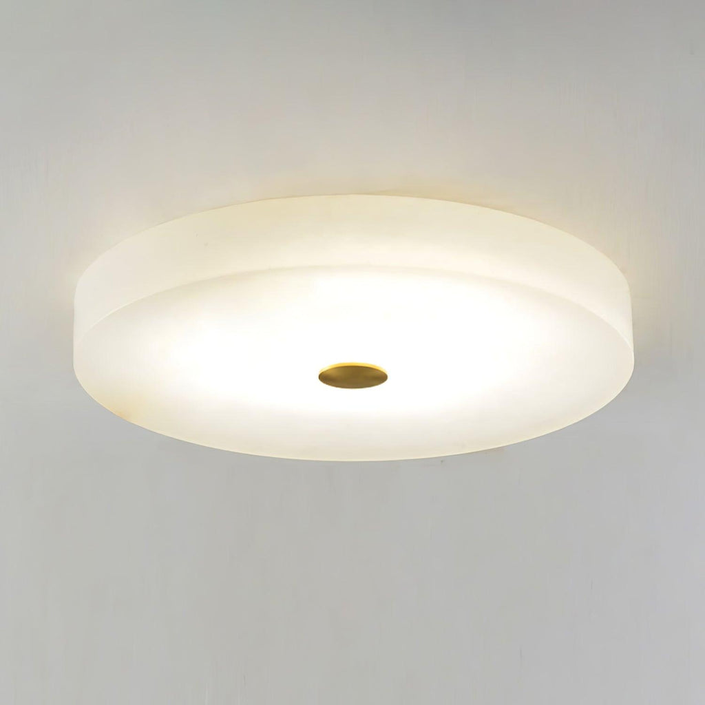 Plafonnier moderne Slate en Albâtre Blanc et doré