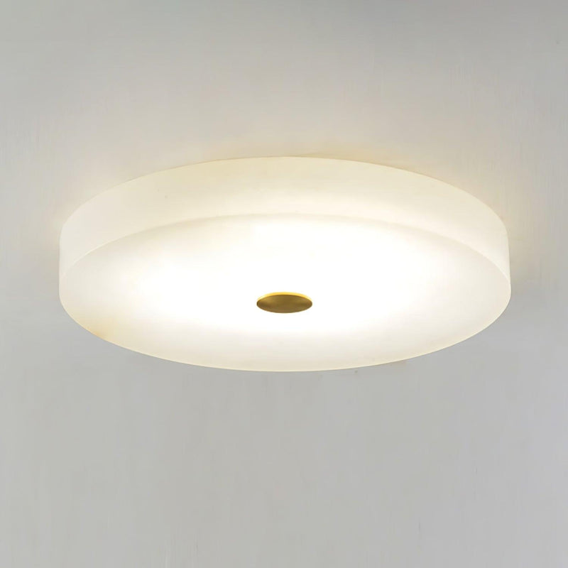 Plafonnier moderne Slate en Albâtre Blanc et doré