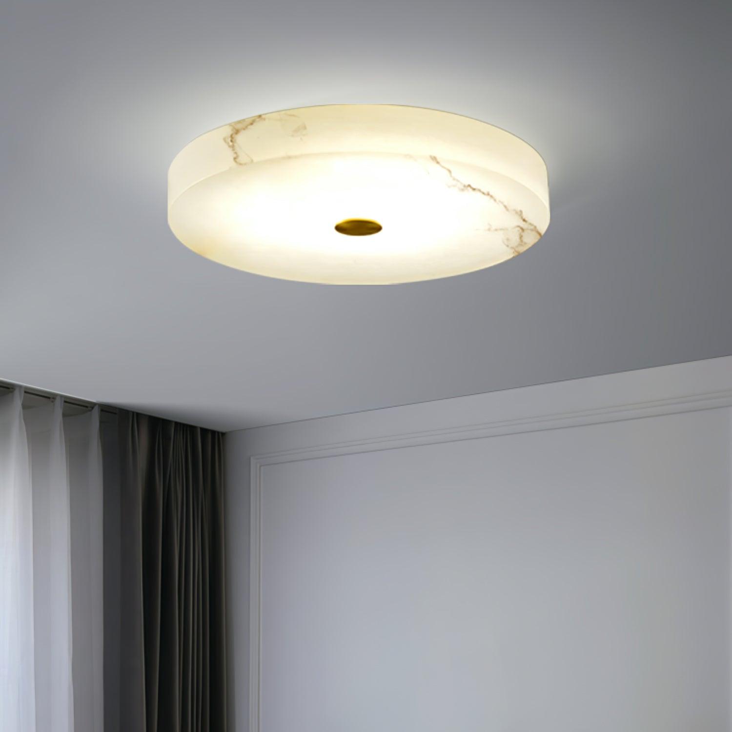 Plafonnier moderne Slate en Albâtre Blanc et noir