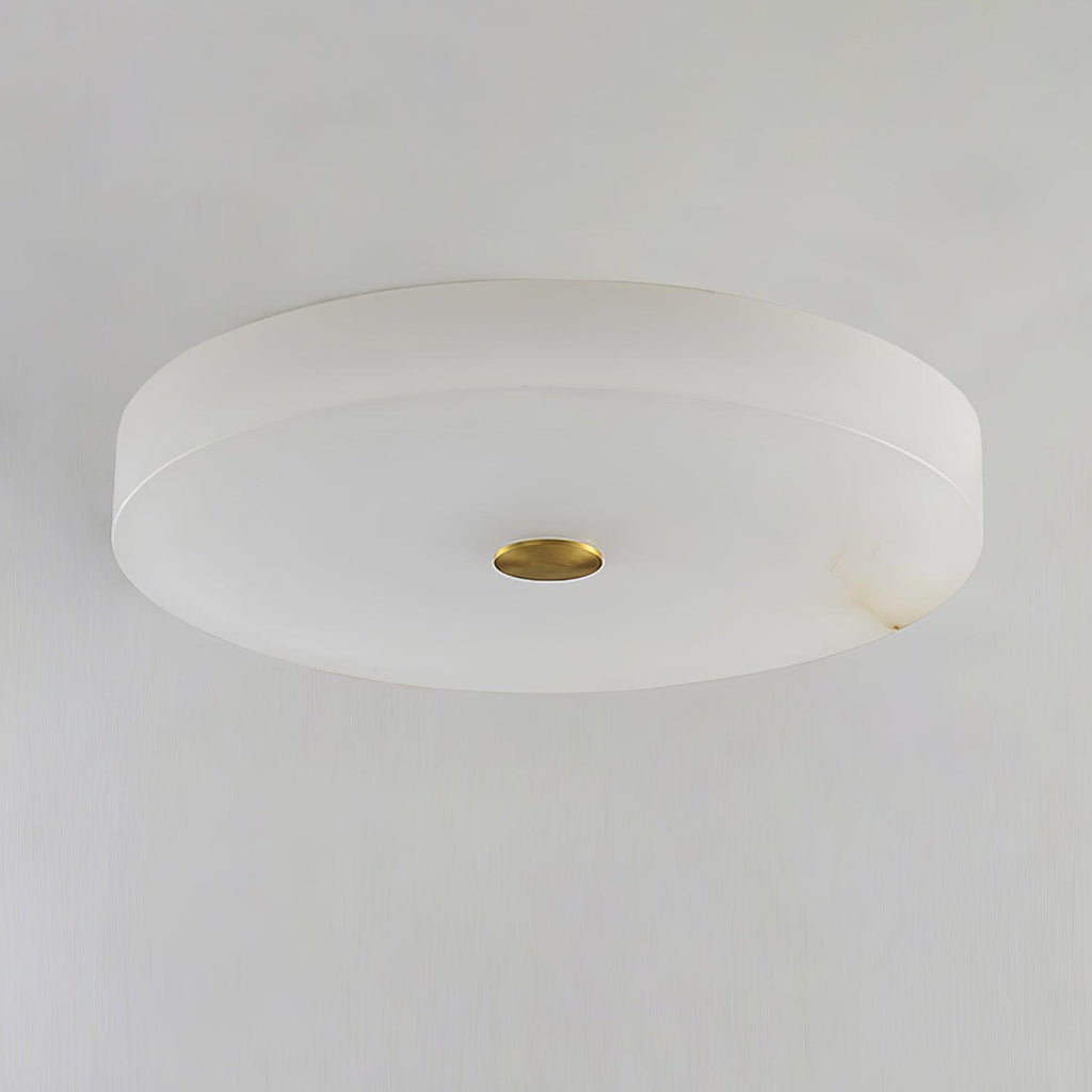Plafonnier moderne Slate en Albâtre Blanc et doré