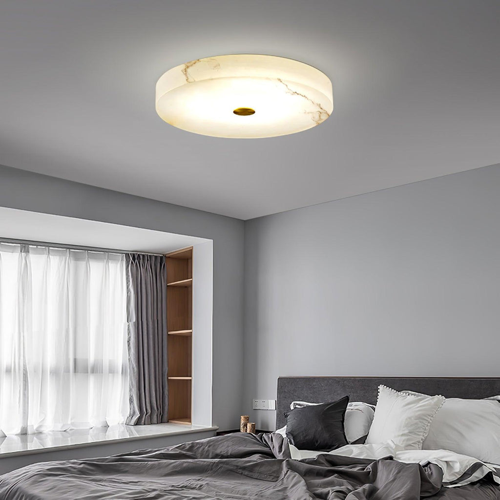 Plafonnier moderne Slate en Albâtre Blanc et noir