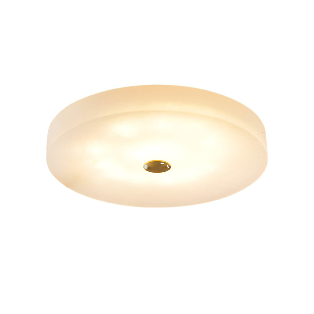 Plafonnier moderne Slate en Albâtre Blanc et doré