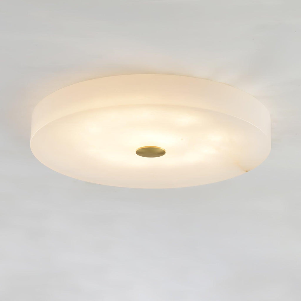 Plafonnier moderne Slate en Albâtre Blanc et doré