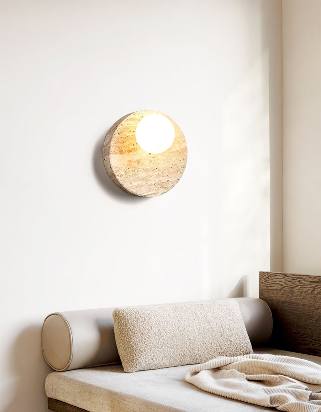 Applique murale moderne Troy en Travertin jaune