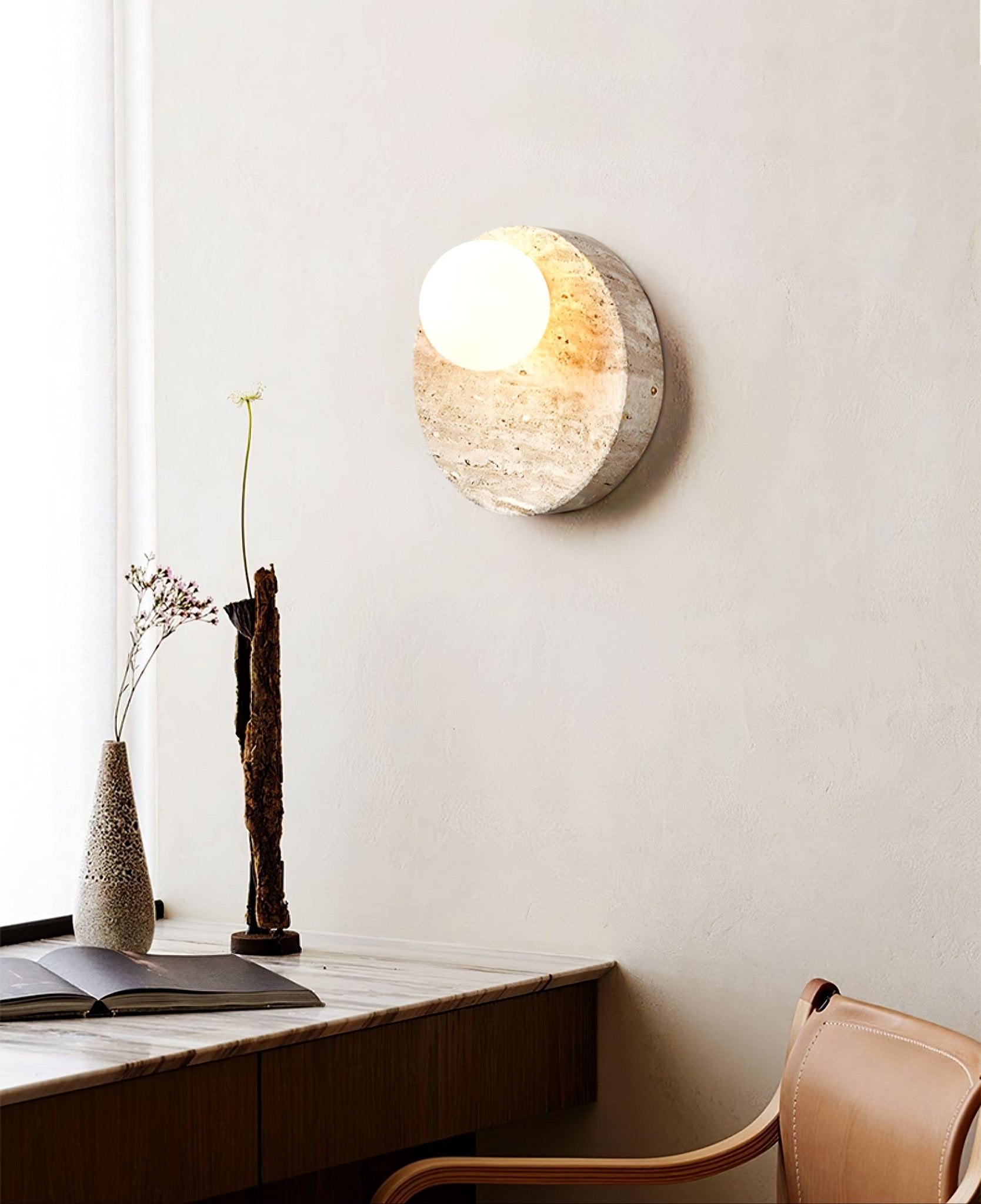 Applique murale moderne Troy en Travertin jaune
