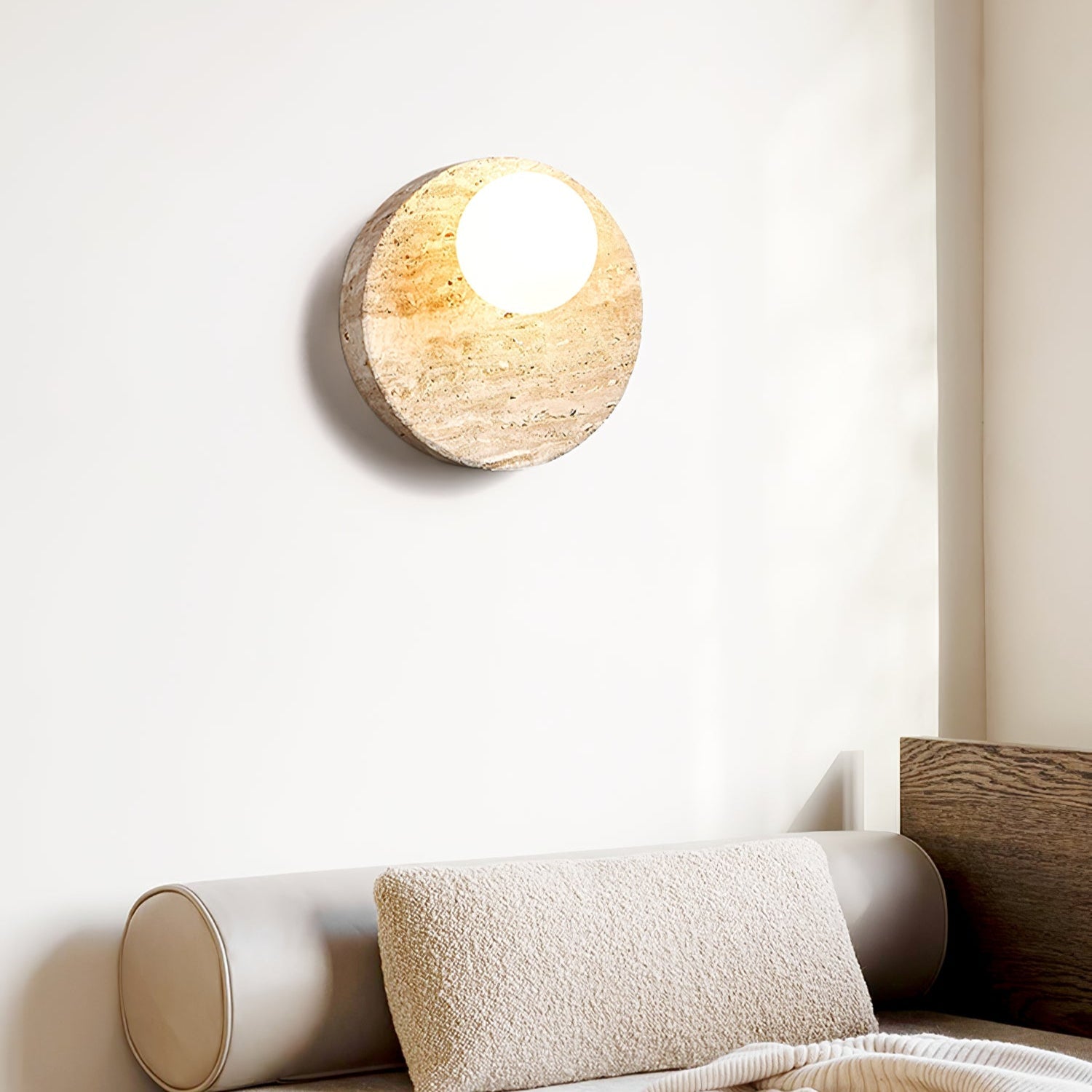 Applique murale moderne Troy en Travertin jaune