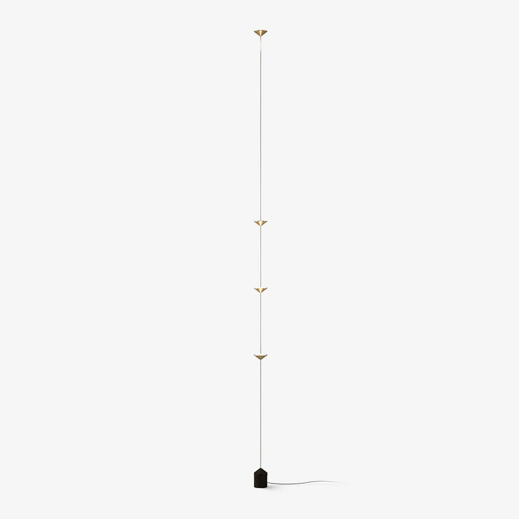 Lampadaire moderne Vaughan en Fer, Métal, Marbre Doré et noir