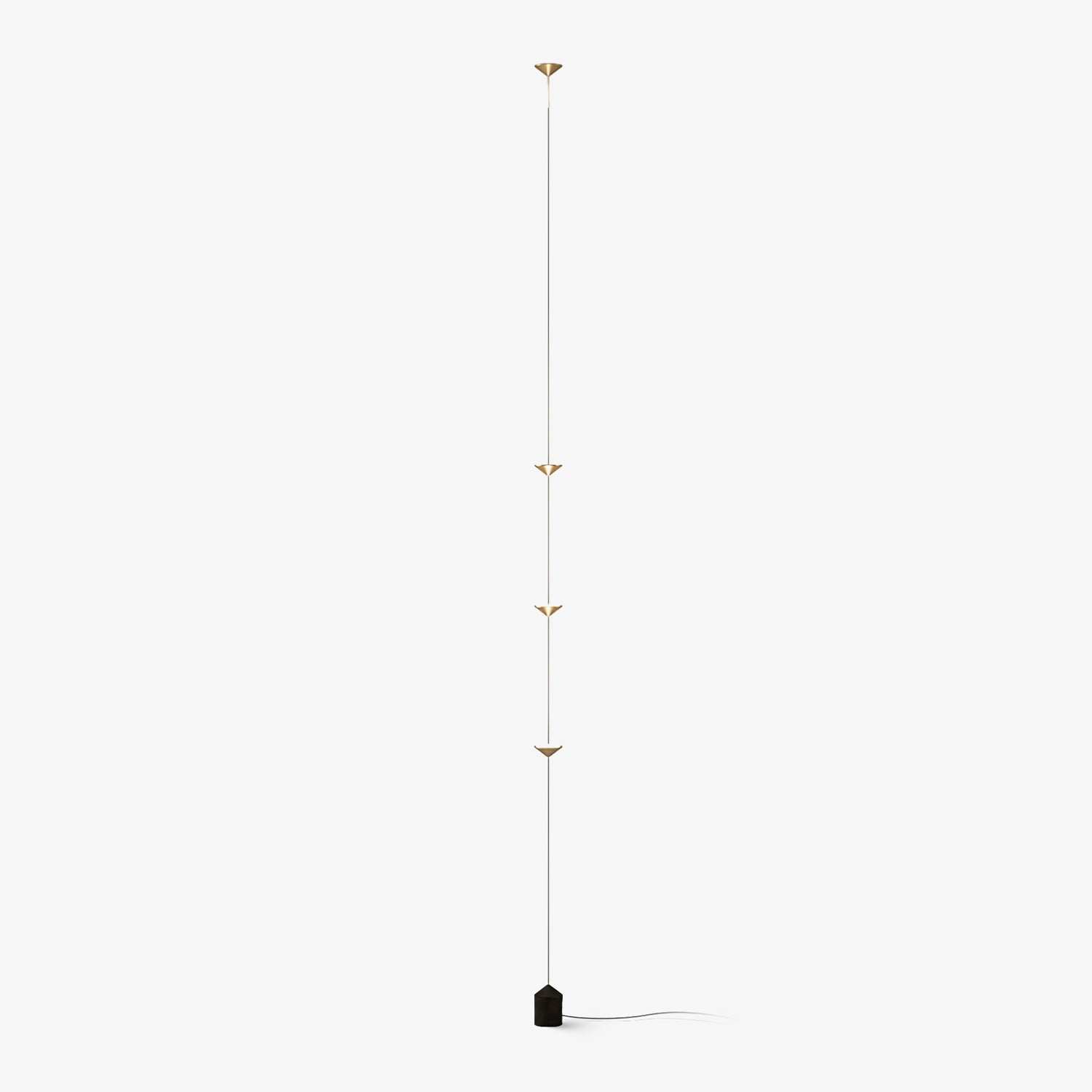Lampadaire moderne Vaughan en Fer, Métal, Marbre Doré et noir