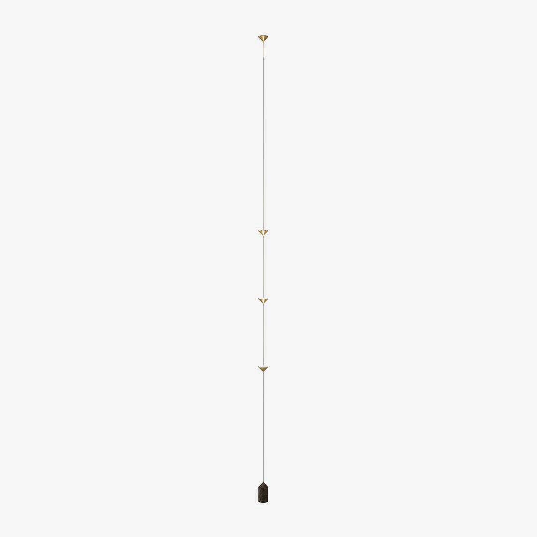Lampadaire moderne Vaughan en Fer, Métal, Marbre Doré et noir