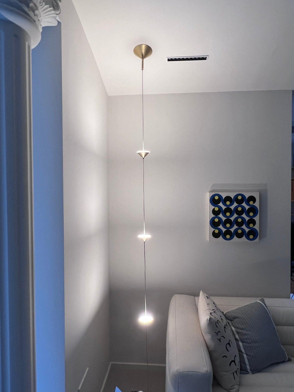 Lampadaire moderne Vaughan en Fer, Métal, Marbre Doré et noir
