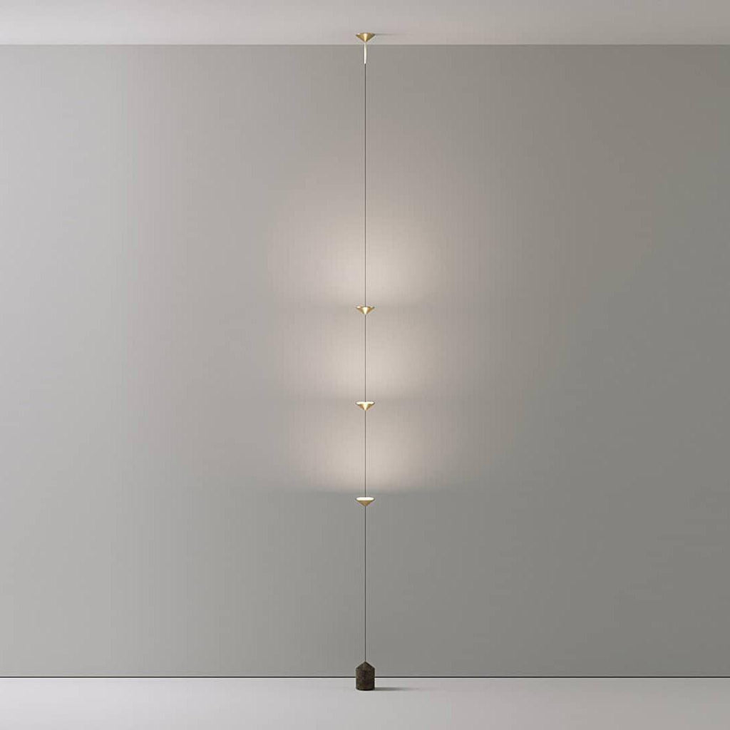 Lampadaire moderne Vaughan en Fer, Métal, Marbre Doré et noir