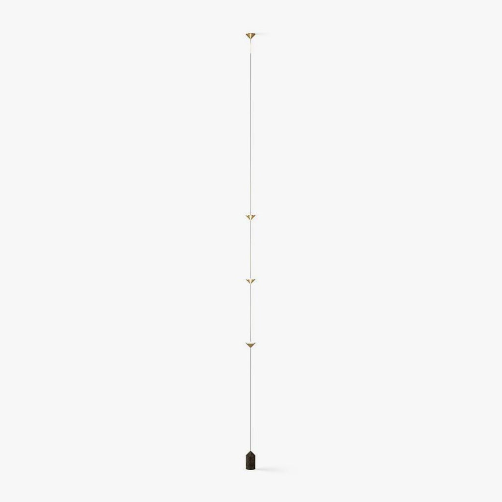 Lampadaire moderne Vaughan en Fer, Métal, Marbre Doré et noir