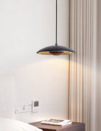 Suspension moderne Foldar en Noir travertin et foncé noyer