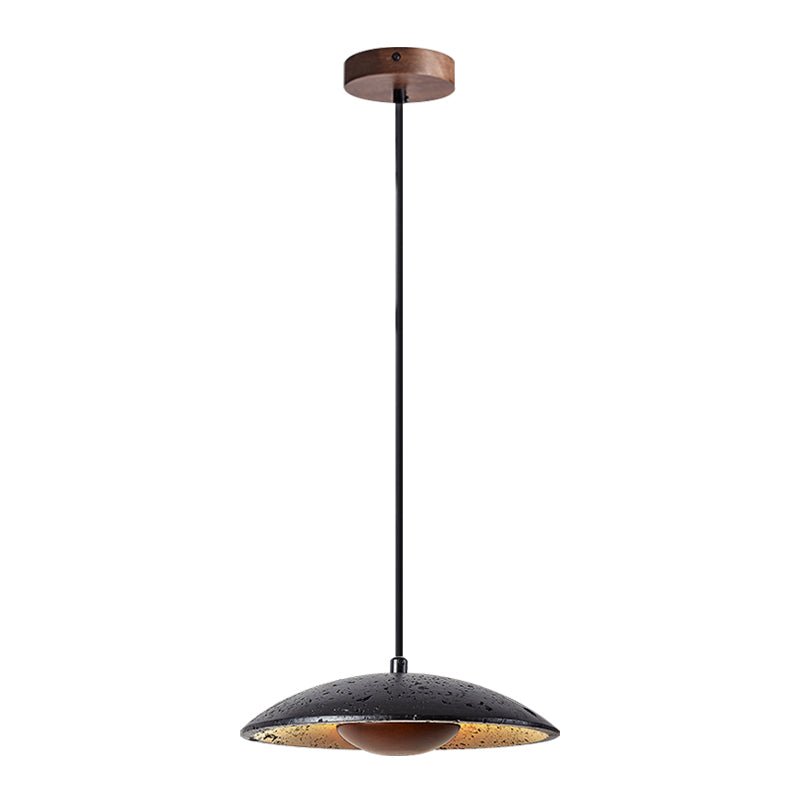 Suspension moderne Foldar en Noir travertin et foncé noyer