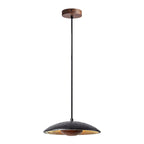 Suspension moderne Foldar en Noir travertin et foncé noyer