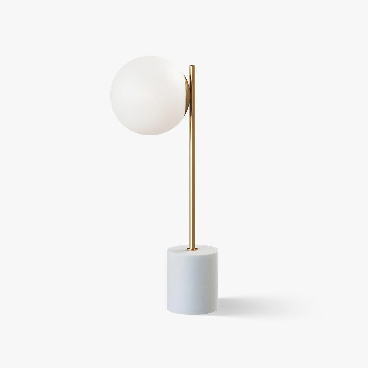 Lampe à poser moderne Hawk en Fer, Métal, Verre, Marbre Doré et blanc