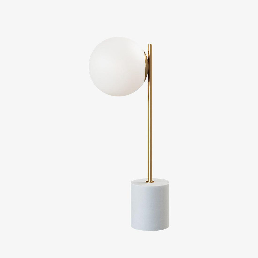 Lampe à poser moderne Hawk en Fer, Métal, Verre, Marbre Doré et blanc