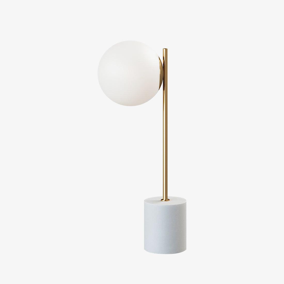 Lampe à poser moderne Hawk en Fer, Métal, Verre, Marbre Doré et blanc