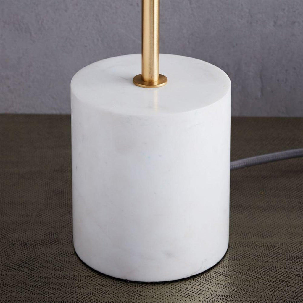 Lampe à poser moderne Hawk en Fer, Métal, Verre, Marbre Doré et blanc