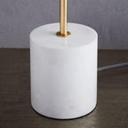 Lampe à poser moderne Hawk en Fer, Métal, Verre, Marbre Doré et blanc