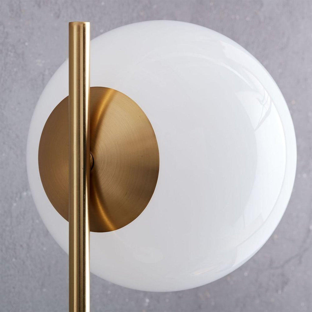 Lampe à poser moderne Hawk en Fer, Métal, Verre, Marbre Doré et blanc
