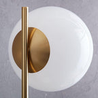 Lampe à poser moderne Hawk en Fer, Métal, Verre, Marbre Doré et blanc