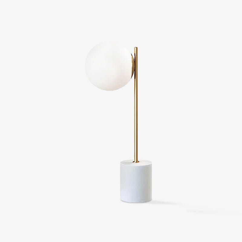 Lampe à poser moderne Hawk en Fer, Métal, Verre, Marbre Doré et blanc