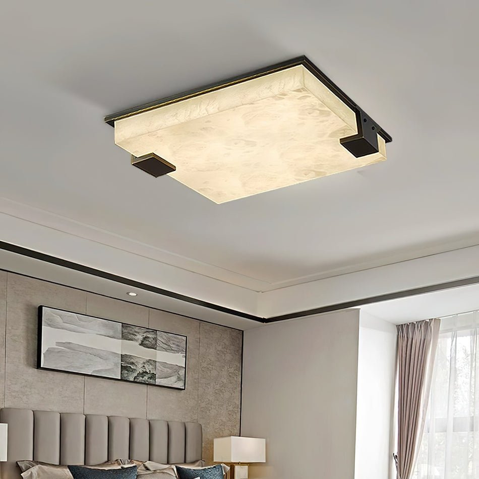 Plafonnier moderne Idun en Albâtre Noir et blanc