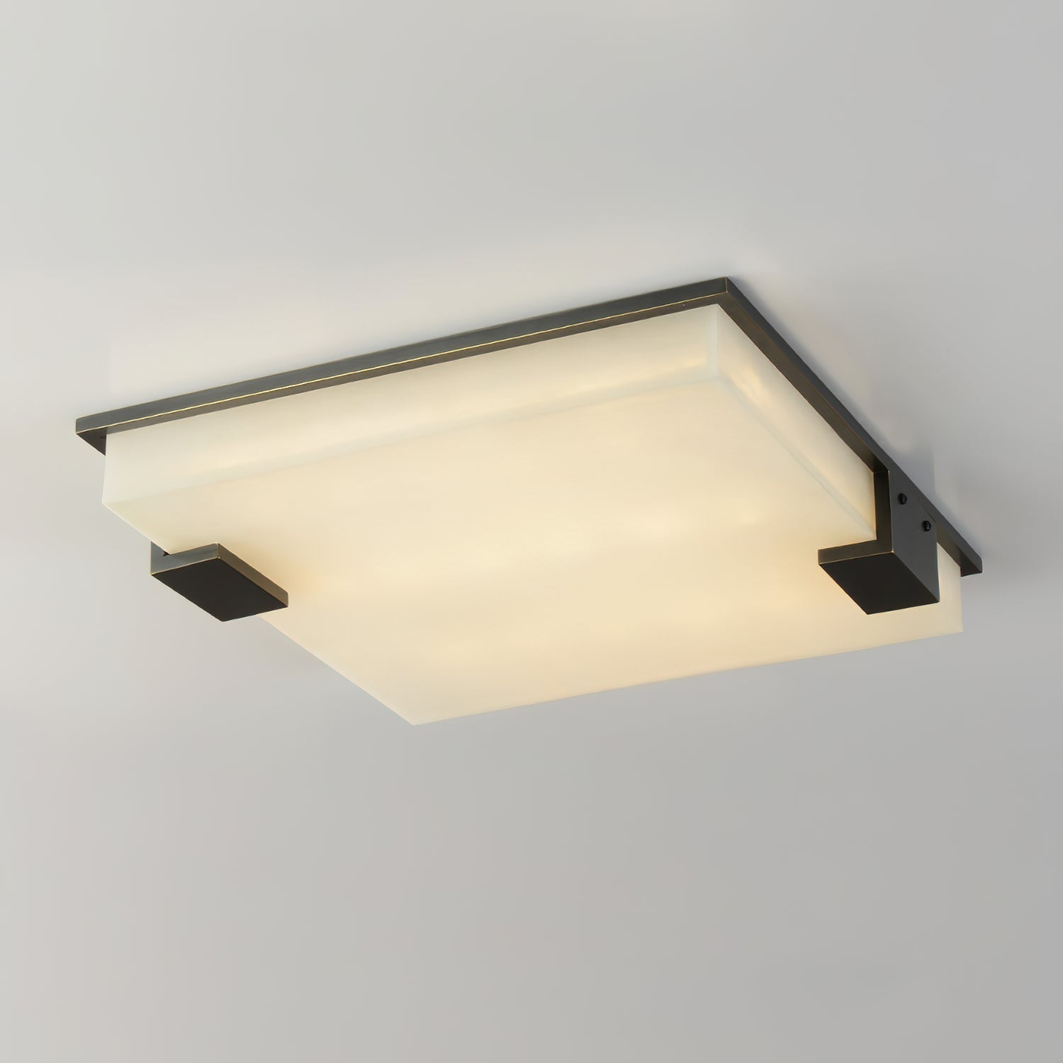 Plafonnier moderne Idun en Albâtre Noir et blanc
