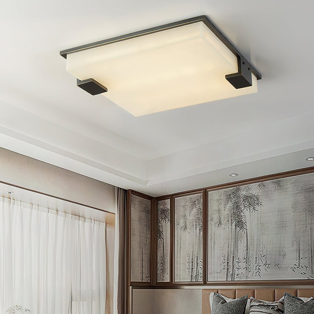 Plafonnier moderne Idun en Albâtre Noir et blanc