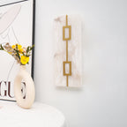 Applique murale moderne Haraldur en Albâtre Laiton et blanc