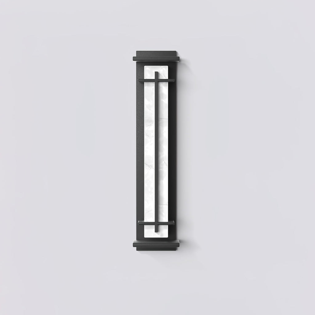 Applique murale moderne Cale en Albâtre Dépoli noir et blanc