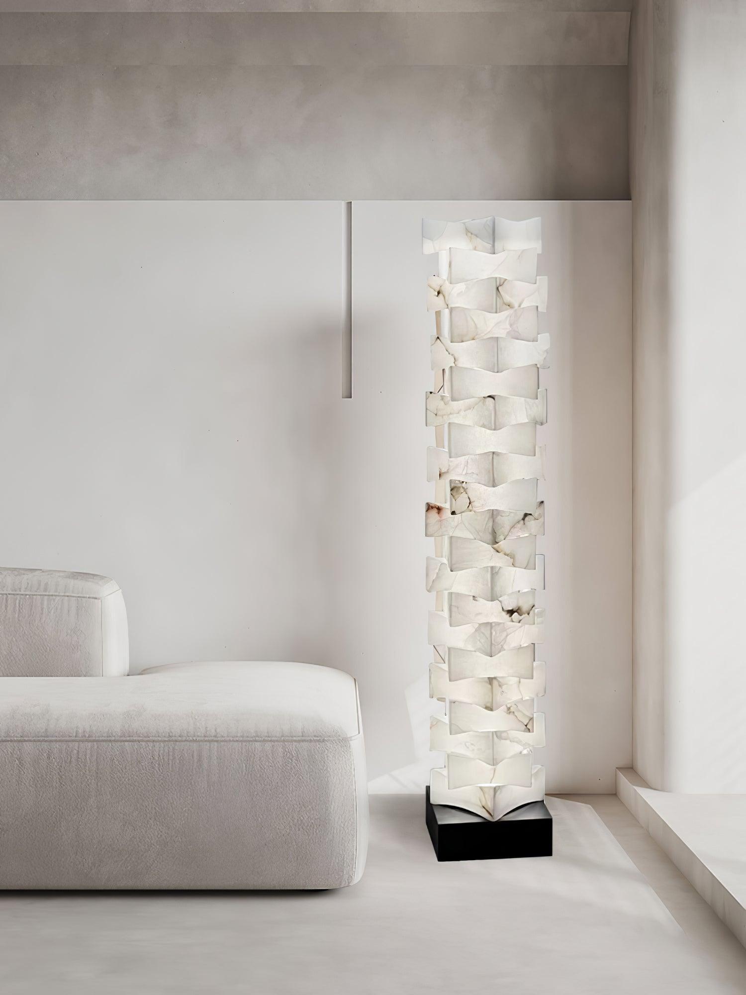 Lampadaire moderne Roland en Albâtre