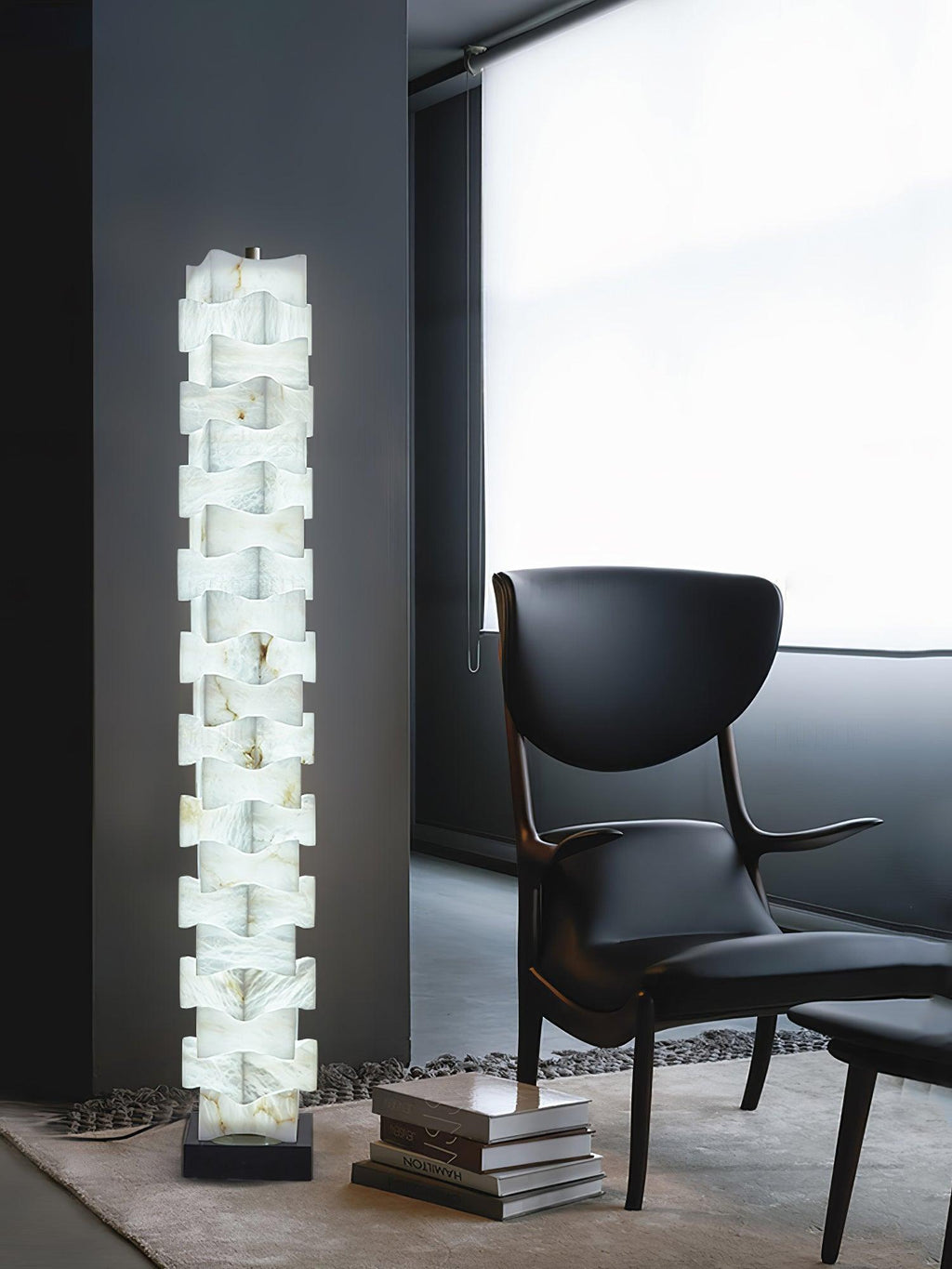 Lampadaire moderne Roland en Albâtre
