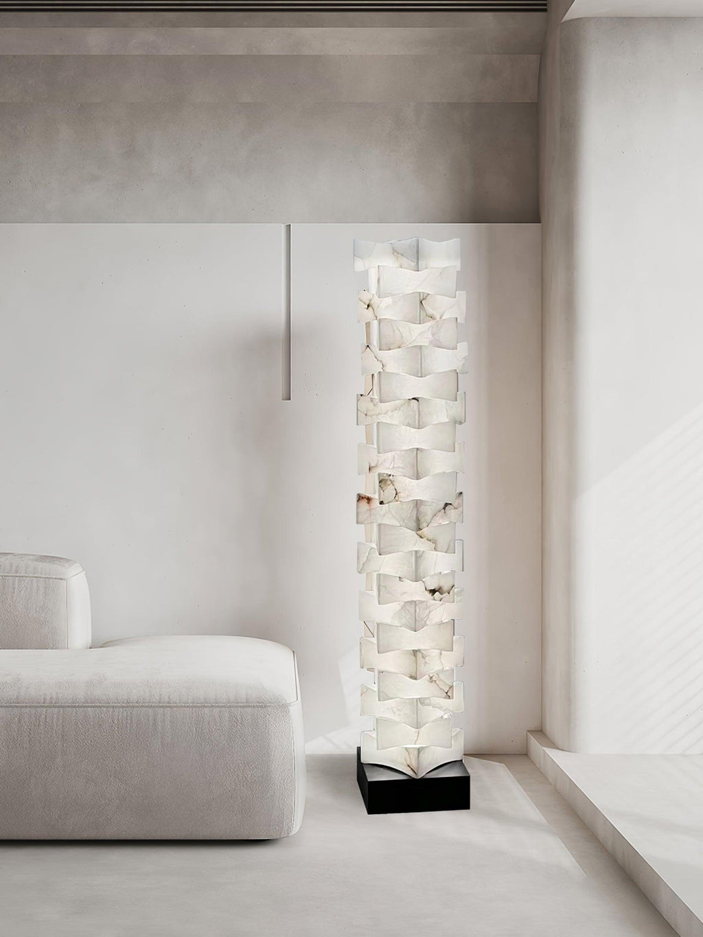 Lampadaire moderne Roland en Albâtre