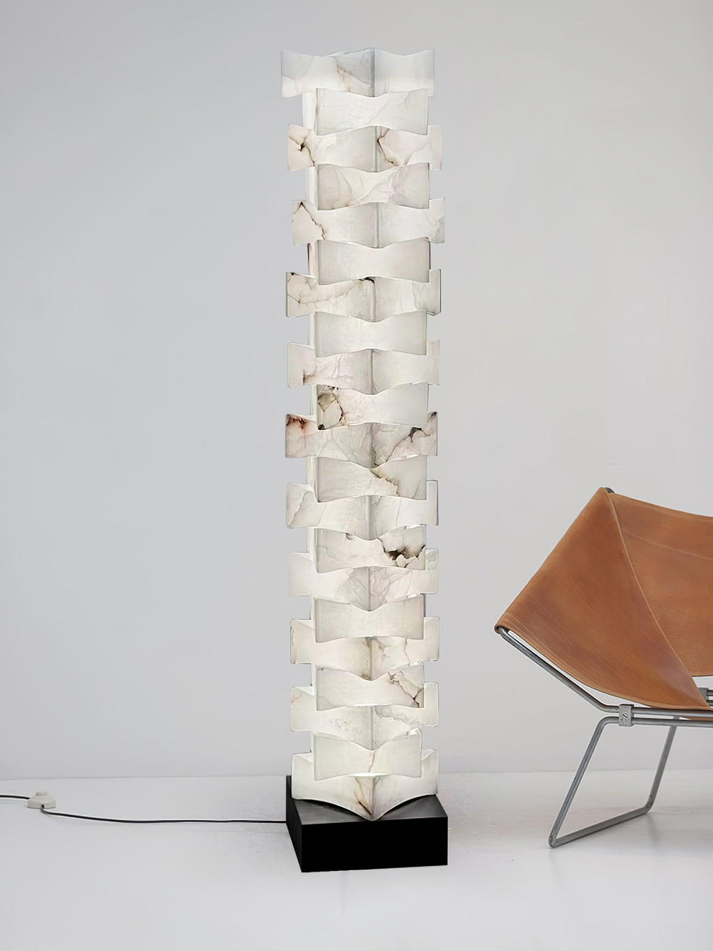 Lampadaire moderne Roland en Albâtre