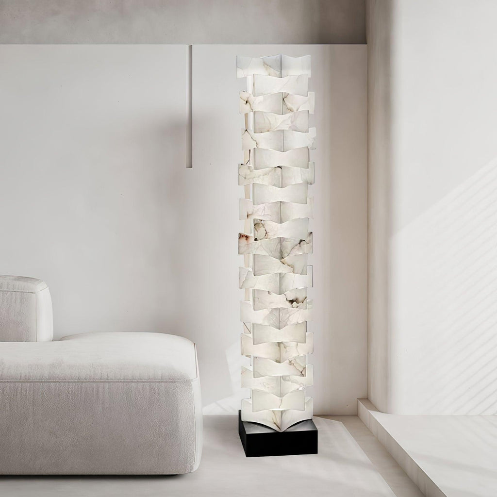 Lampadaire moderne Roland en Albâtre