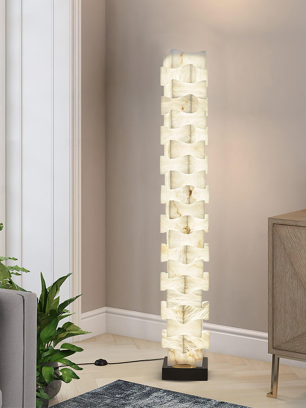 Lampadaire moderne Roland en Albâtre