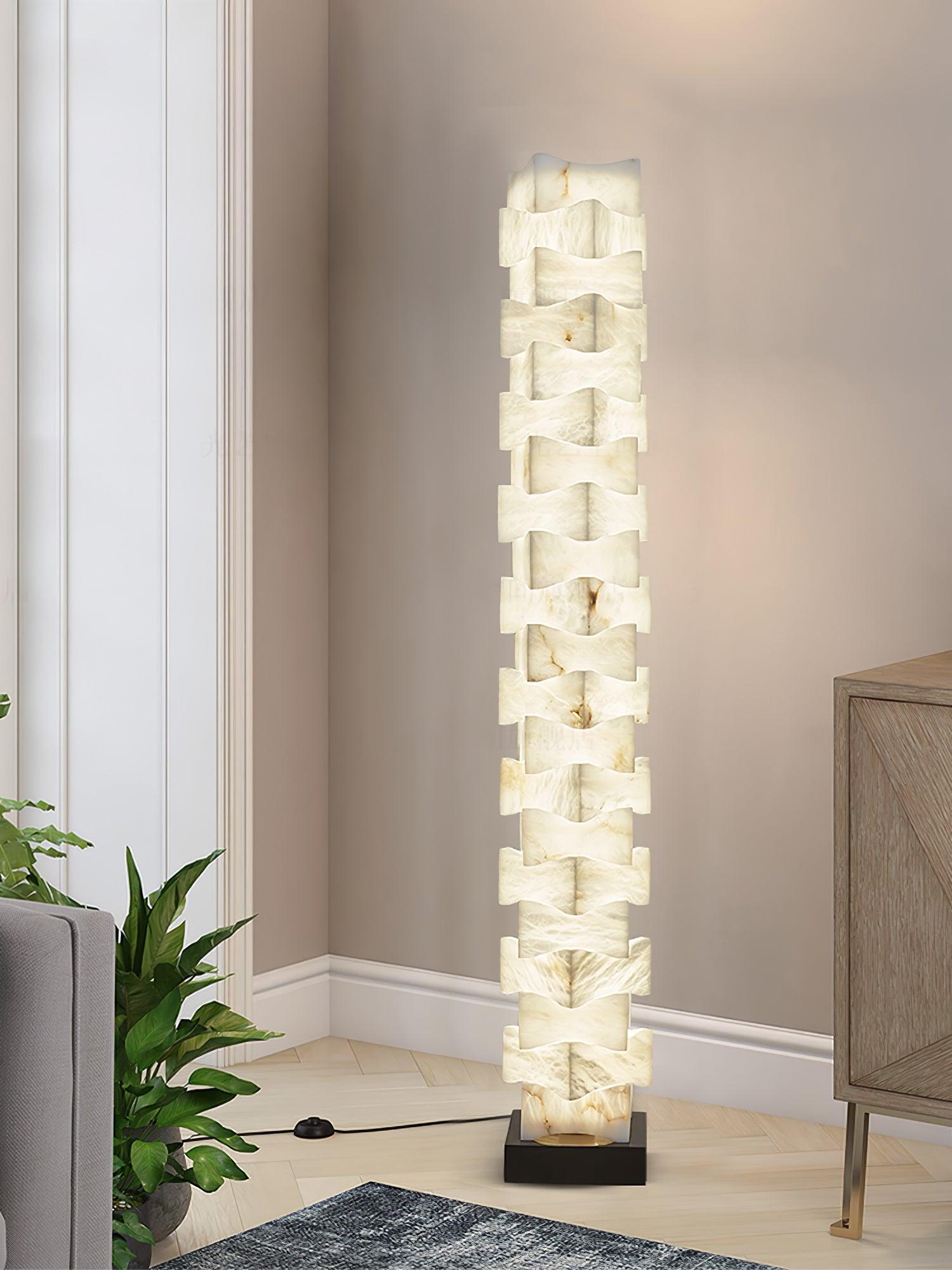 Lampadaire moderne Roland en Albâtre