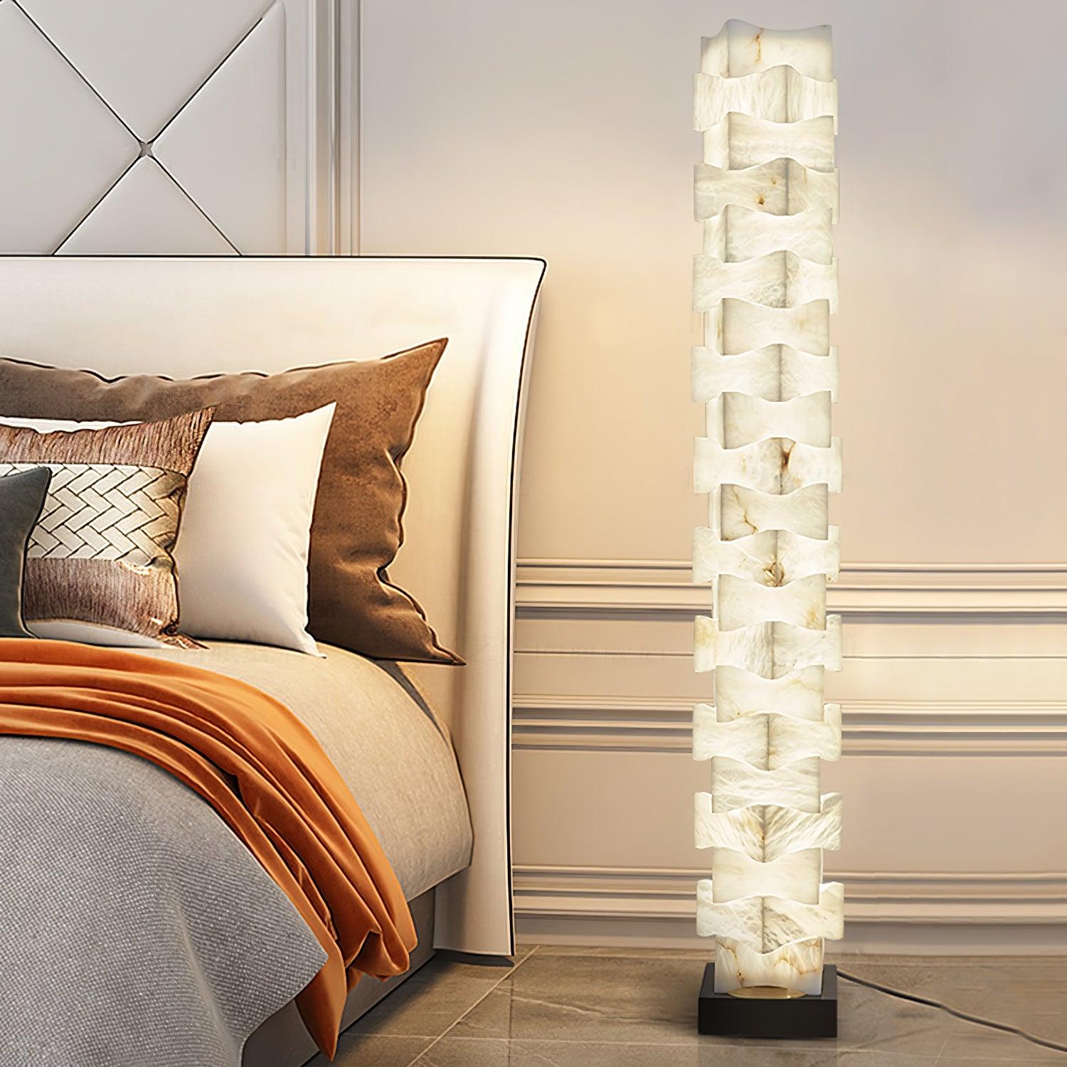 Lampadaire moderne Roland en Albâtre
