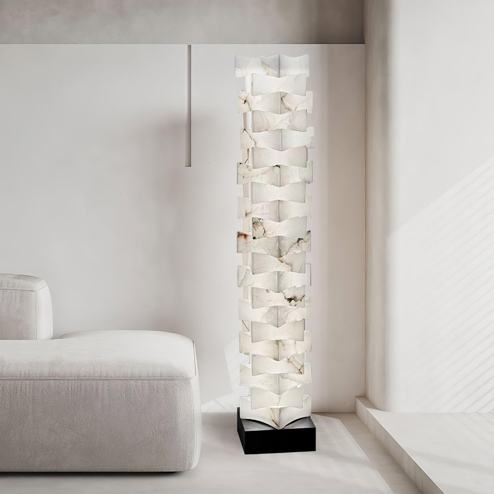 Lampadaire moderne Roland en Albâtre