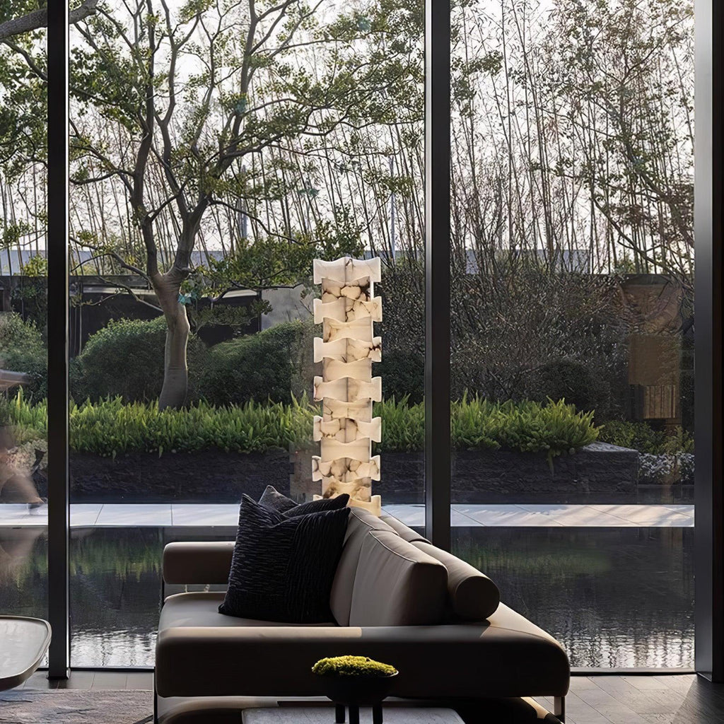 Lampadaire moderne Roland en Albâtre