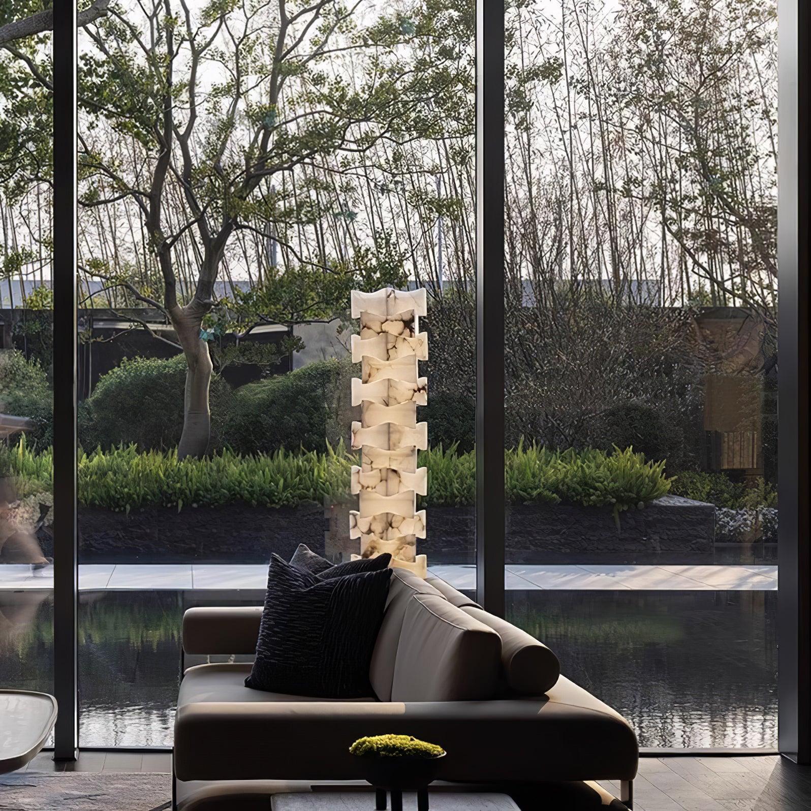 Lampadaire moderne Roland en Albâtre