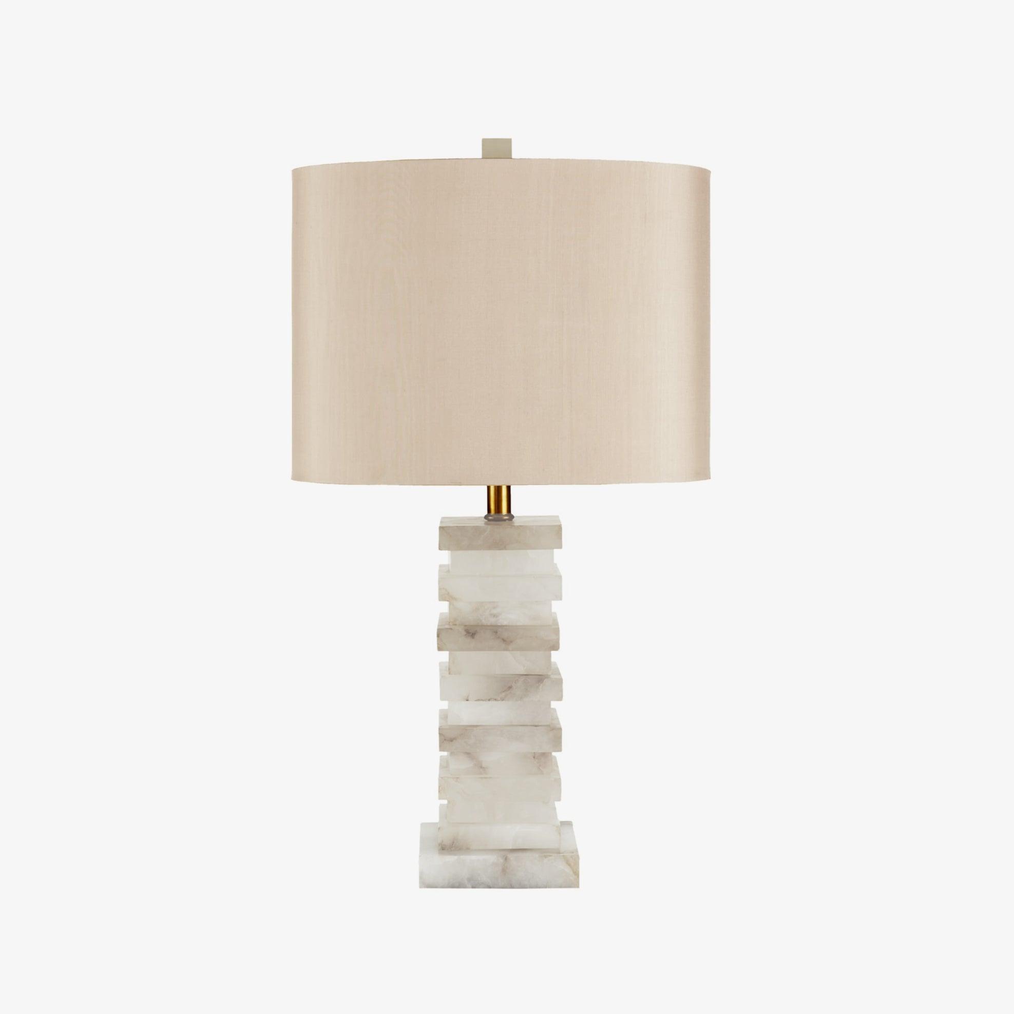 Lampe à poser moderne Roland en Albâtre Blanc
