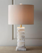 Lampe à poser moderne Roland en Albâtre Blanc