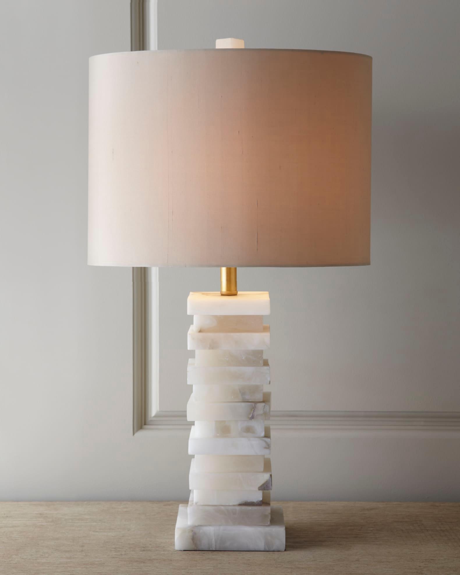 Lampe à poser moderne Roland en Albâtre Blanc