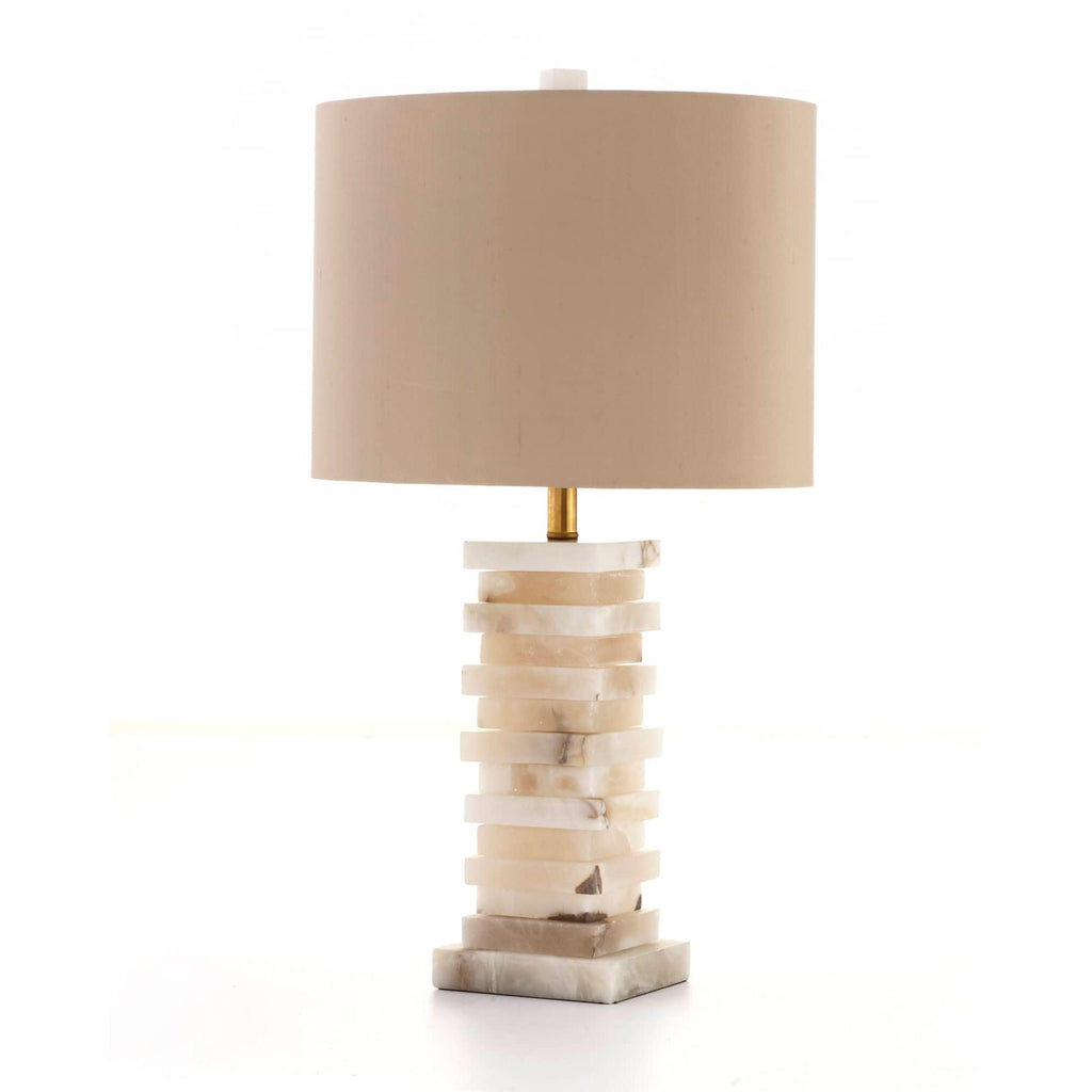 Lampe à poser moderne Roland en Albâtre Blanc