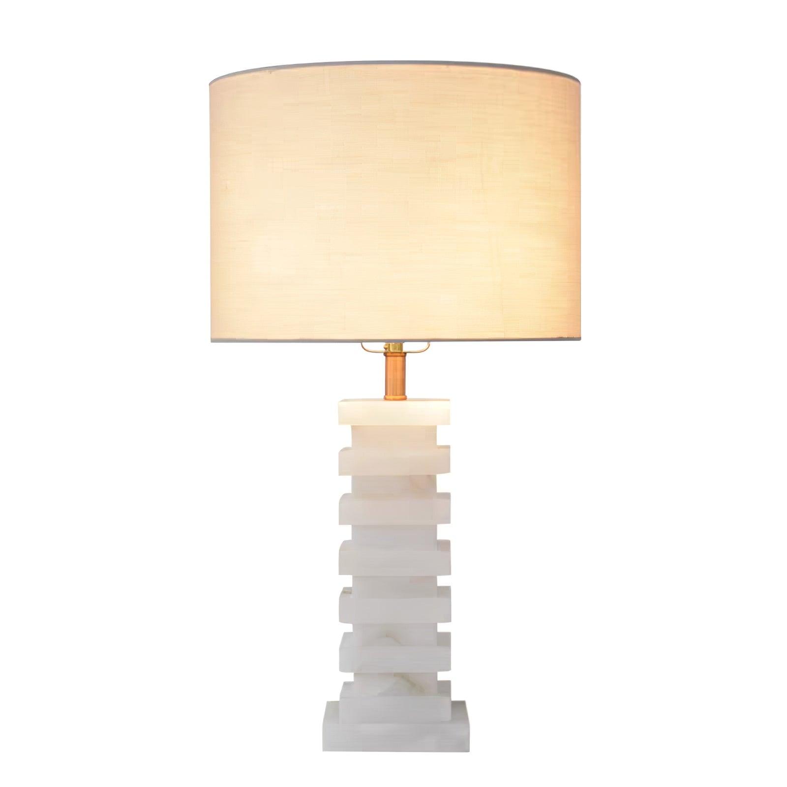 Lampe à poser moderne Roland en Albâtre Blanc