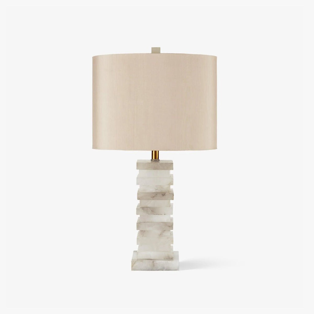 Lampe à poser moderne Roland en Albâtre Blanc